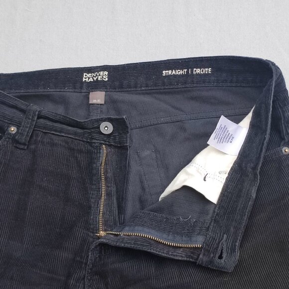 Denver Hayes corduroy casual pants men's size 36X30 black colour straight leg - Picture 9 of 14